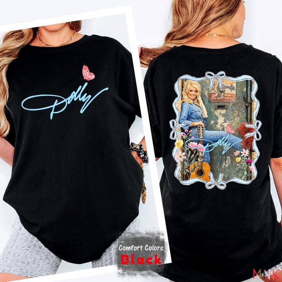 Dolly Nashville Shirt, Retro Country Music Butterfly Gildan T-Shirt Black L