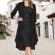 thumbnail image 4 of Conjunto de vestido camisero y cárdigan de tul para mujer Vestido informal de color sólido a la moda para fiesta de graduación, 4 of 8