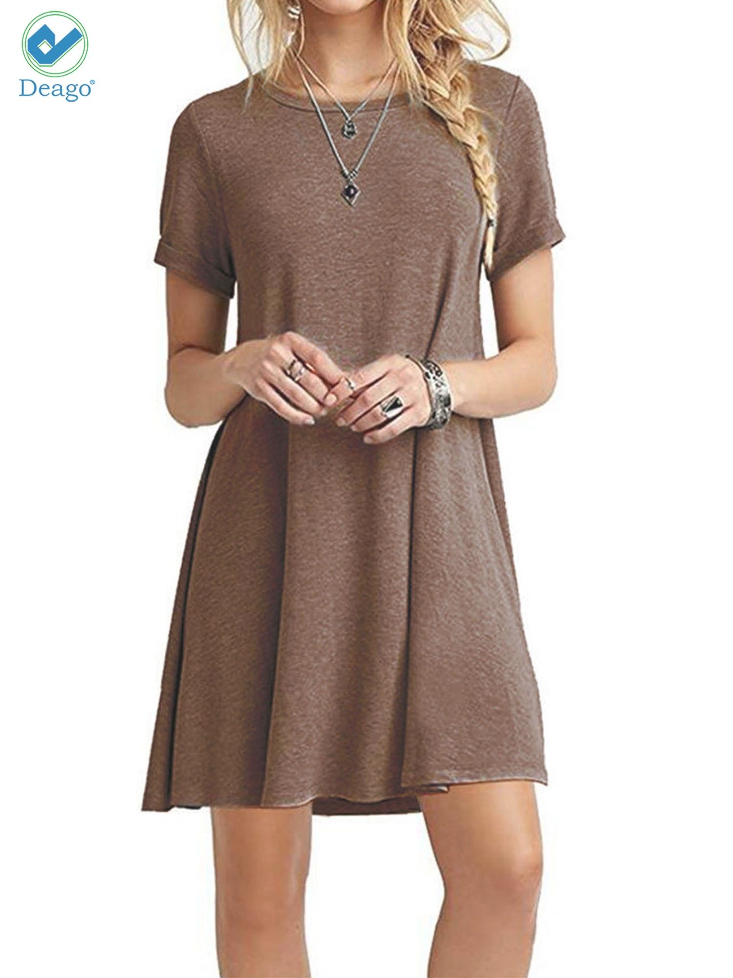 Women's Casual Plain Simple T-Shirt Loose Dress Summer Casual T Shirt Dresses for Women Short Sleeve O-Neck Women's Casual Plain Simple T-Shirt Loose Dress Summer Casual T Shirt Dresses for Women Short Sleeve O-Neck