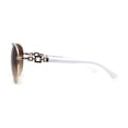 thumbnail image 3 of Womens Jewel Chain Arm Retro Tear Drop Pilots Sunglasses Gold White - Brown, 3 of 4