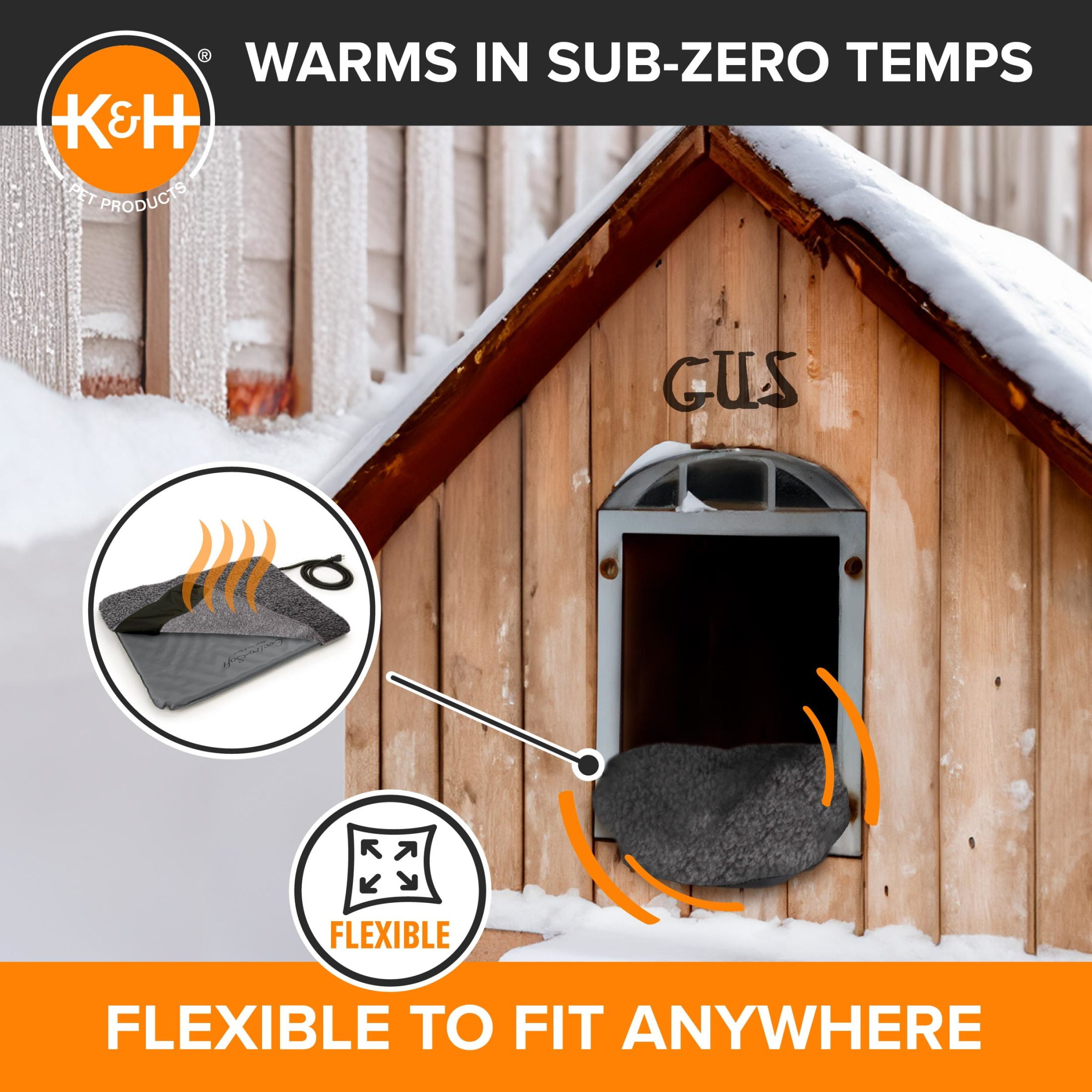 K&H Pet Products Lectro-Soft Outdoor Heated Pet Bed Gray Large 36 X 25 Inches