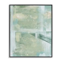 Stupell Industries Green Weathered Abstract Abstract Painting Black Framed Art Print Wall Art, 11 x 14