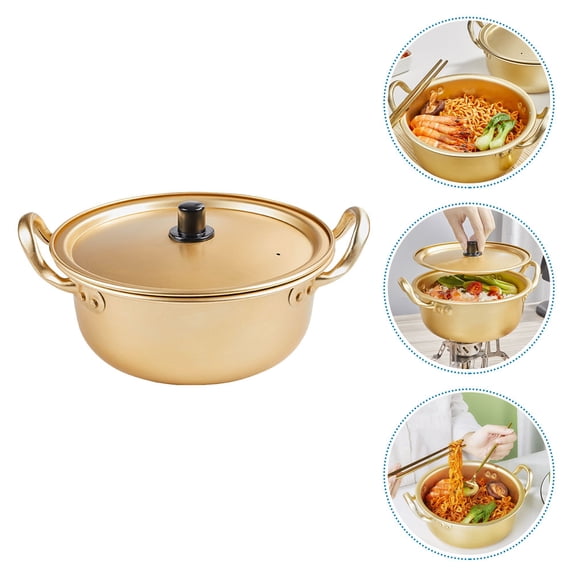 GAXIRE Earthenware Pot with Aluminum Base, Ramen Bowl for Kitchen Cooking, Even Distribution, and