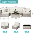 thumbnail image 5 of 7 Piece Outdoor Patio Furniture Sets, Grey PE Wicker Furniture Set with Removable Velcros Seat Cushions, Grey, 5 of 8