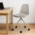 thumbnail image 3 of 2xhome Ergonomic Office Armless Task Chairs with Wheels Plastic Fabric Padded Seat Curved Round Metal Wire Legs for Desk, Set of 1, 1 piece, 3 of 11