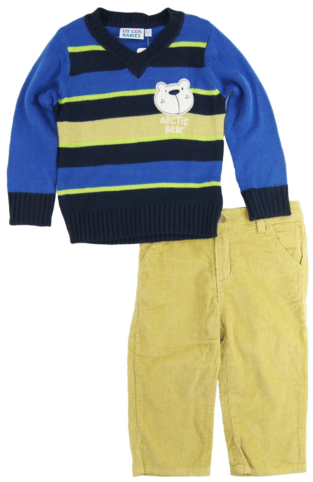 Titicos Babies Baby Boys Infant Arctic Bear VNeck Cardigan Sweater 2Pc