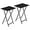 Black, variant on Folding TV Tray Tables, Set of 2 Side Tables for Small Space, Industrial Snack Desk for Eating at Couch, Stable Metal Frame, Easy Assembly, Space Saving, Black
