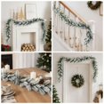 thumbnail image 4 of Artificial Christmas Garland, 5.91FT Flocked Faux Pine Needle Greenery Garland for Archway, Fireplace Mantel, Porch Banister, Winter Holiday Table Decor, 4 of 8