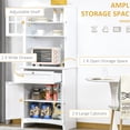 thumbnail image 6 of White Buffet With - Kitchen Pantry, Drawer, Microwave Compartment, Style White, Multi-functional, Space, Adjustable, 6 of 6