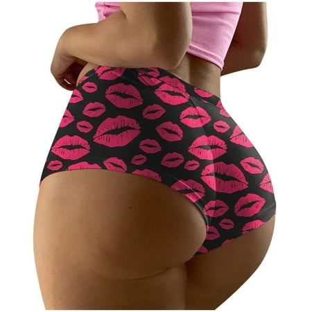 GHSOHS Womens Underwear Panty for Women Shorts Women s Fashion High Waist Underwear Printed Seamless Breathable Panties Briefs Panties Cotton Crotch Underpants Hot Pink Briefs High Waisted Under L