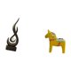 thumbnail image 5 of Escultura abstracta de fuego. Estatua tradicional sueca de caballo. Figura creativa de caballo Dalecarlian. Adorno de resina y madera pintado a mano., 5 of 8