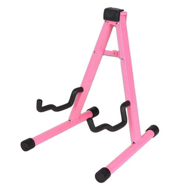 Soporte universal plegable para instrumentos musicales con marco en forma de A para guitarra eléctrica Rosa