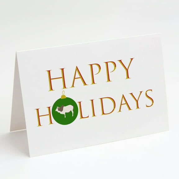 Malvi Cow Happy Holidays Christmas Greeting Cards and Envelopes Pack of 8 7 in x 5 in
