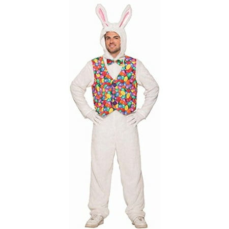 Easter Bunny Adult Jumpsuit with Vest Costume