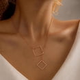 thumbnail image 1 of Collar Gargantilla Cadena Oro Cuadrado Lariat Minimalista TUNC para Mujeres Niñas, 1 of 5