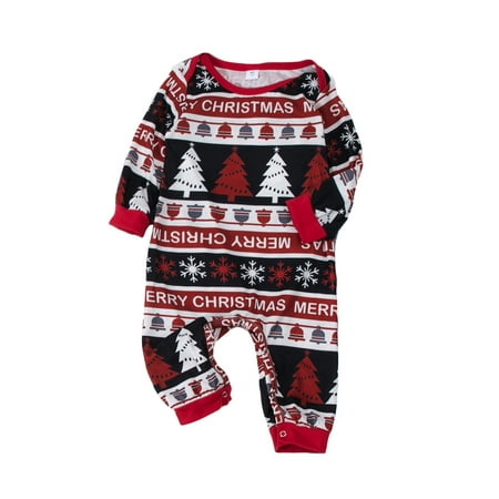 

aturustex Christmas Family Matching Pajamas Tree Letters Print Long Sleeve Tops +Stretch Casual Pants Sleepwear