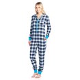thumbnail image 2 of Ashford & Brooks Women's Flannel Hooded One Piece Pajama Union Jumpsuit - Navy/Blue - 3X-Large, 2 of 5