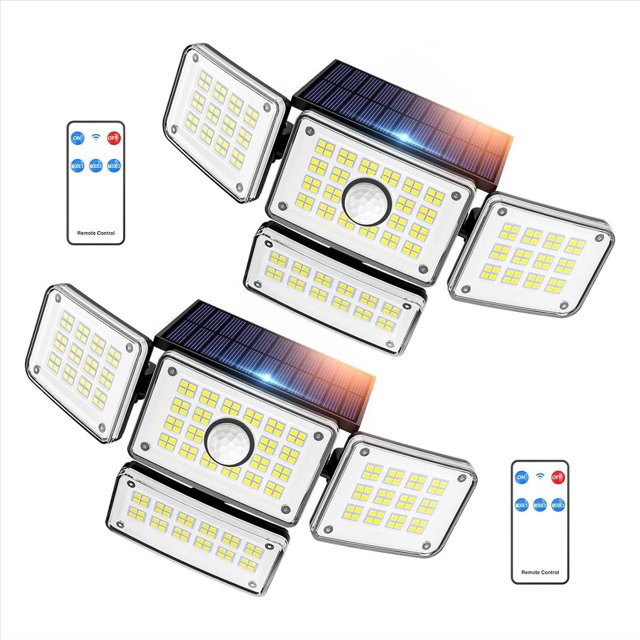 2 Luces Solares para Exteriores, 224 Luces Solares LED para Exteriores, Luces Exteriores con Energía Solar de 3 Modos con Control Remoto
