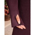 thumbnail image 4 of Women'S Sweater Dresses Oversized One-Piece Dresses Outer Wear Plus Size Pullover Wedding Dresses Wine Red L, 4 of 6