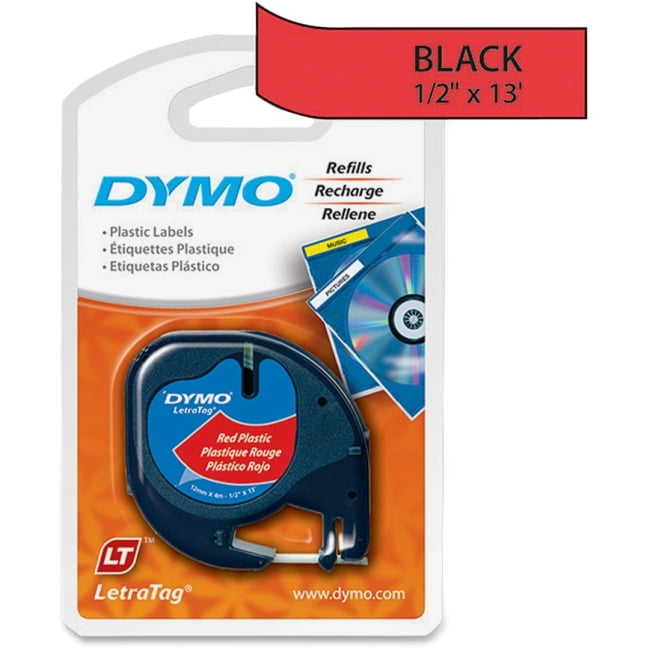 DYMO 12mm LETRATAG Tape label PLASTIC Cosmic Red 4m 