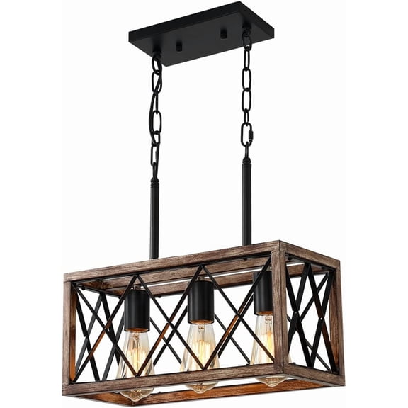 KEESFU 3-Light Farmhouse Pendant Lighting for Kitchen Island