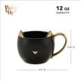 thumbnail image 4 of Pinky Up Chloe Cat Ceramic Coffee Mug, for Tea, Milk, or Matcha, 12oz Black, 4 of 6