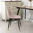 thumbnail image 4 of Xukmct 4 Pack Fabric Armless Side Chair with Metal Legs, Modern Dining Chair for Home, Dining Room, Pink, 4 of 6