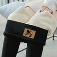 thumbnail image 2 of Lovskoo 2024 Winter Sherpa Fleece Lined Leggings for Women, High Waist Stretchy Thick Leggings Plush Warm Thermal Pants Black, 2 of 6