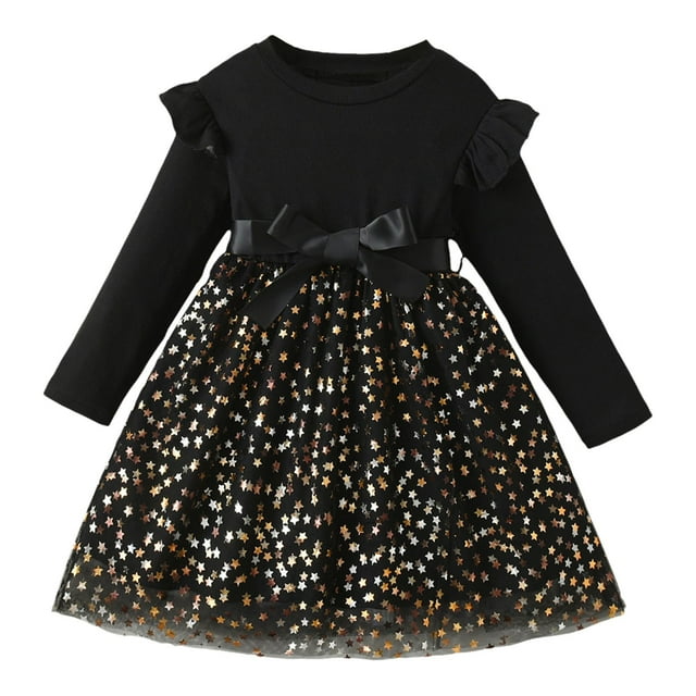 Toimothcn Robes pour Filles Manches Longues Mignonnes Douces Imprimé Floral Robe Douce Respirante Ample Été Princesse Robes Usage Quotidien pour Filles