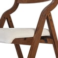 thumbnail image 7 of Sesslife Upholstered Folding Dining Chairs Set of 2, Modern Fabric Foldable Chairs with Padded Seats, Wooden Kitchen Chairs Space Saving for Dining Room, Kitchen, Bedroom, White+Walnut, 7 of 7