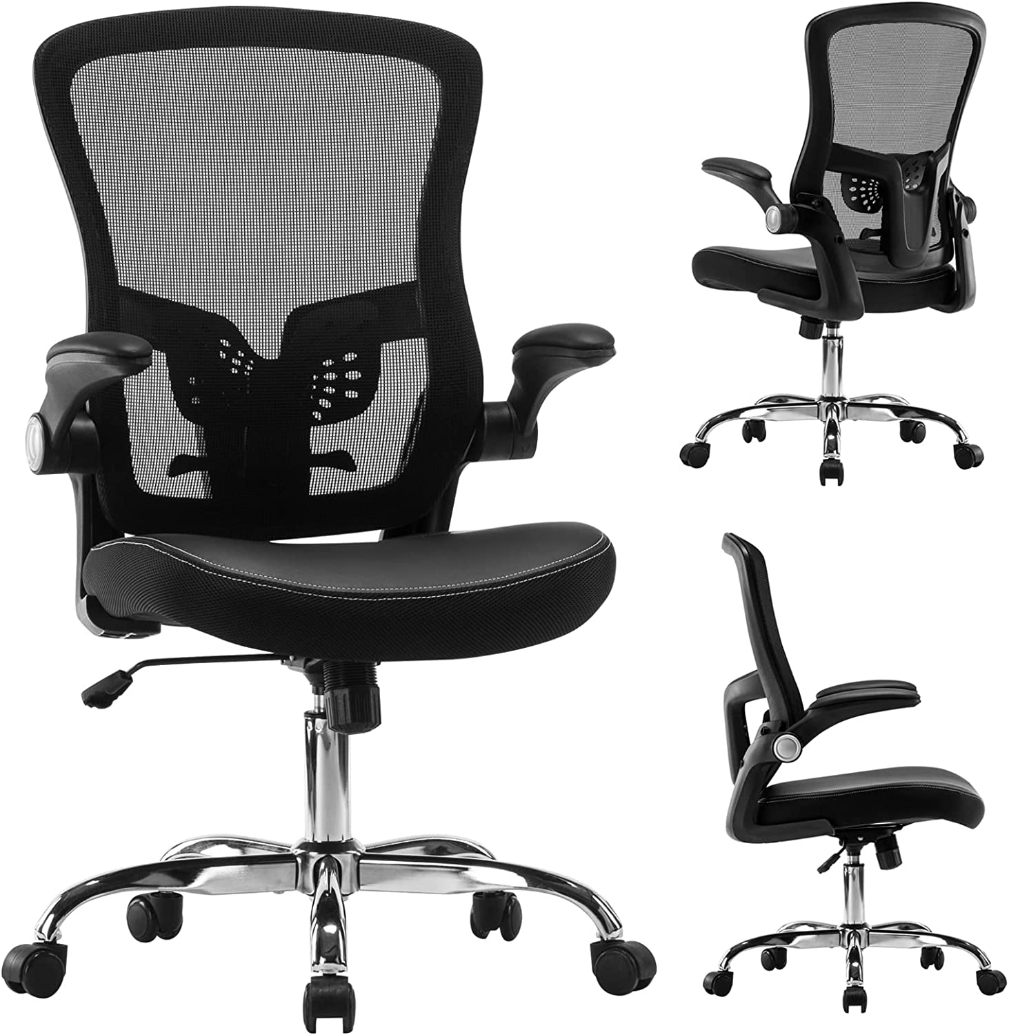Office Chair Ergonomic PU Cushion Desk Chair, ENKERN Adjustable Height
