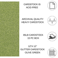 thumbnail image 2 of Paper Accents Glitter Cardstock 12"x 12" 85lb 15pc Olive Green, 2 of 4