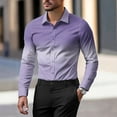 thumbnail image 2 of GrmtClth Button Up Shirt Men Long Sleeve Slim Fit Dress Shirt Vintage Soft Gradient color Casual Shirts Light Purple XL, 2 of 5