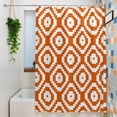 thumbnail image 3 of Orange White Geometric Small Stall Shower Curtain, Waterproof Shower Curtains for Bathroom, Modern Abstract Art Washable Fabric Cloth Bath Curtain for Bathtub Decoration with Hooks 36x78 Inches, 3 of 9