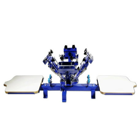 INTBUYING 4 Color 2 Station Screen Printing Press Dedsktop Micro-registration Silk Screen Printing Machine N421Z