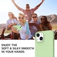 thumbnail image 4 of iPhone 13 Case, Liquid Silicone Soft Gel Rubber iPhone 13 Phone Case Slim Fit Cover with Microfiber Lining Shockproof Protective Phone Cases for iPhone 13 6.1 inch, Matcha Green, 4 of 16