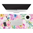thumbnail image 1 of Floral Desk Mat, Extended Desk Pad Mat, Large Mouse Pad for Desk, Waterproof Computer Mat with Edge Stitching, 2 MM Thickness Keyboard Mat with Non-Slip Rubber Base for Office, 1 of 5