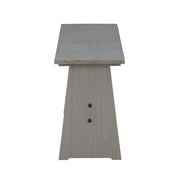 Linon Talon Pine Wood Corner Dining Nook Set with Storage in Gray Finish