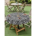 thumbnail image 4 of Outdoor Tablecloths with Umbrella Hole & Zipper, Black Abstract Art Round Tablecloth 54 Inch, Elegant Modern Art Luxury Waterproof Table Cloth, Patio/Pool/Picnic Table Covers, 4 of 8