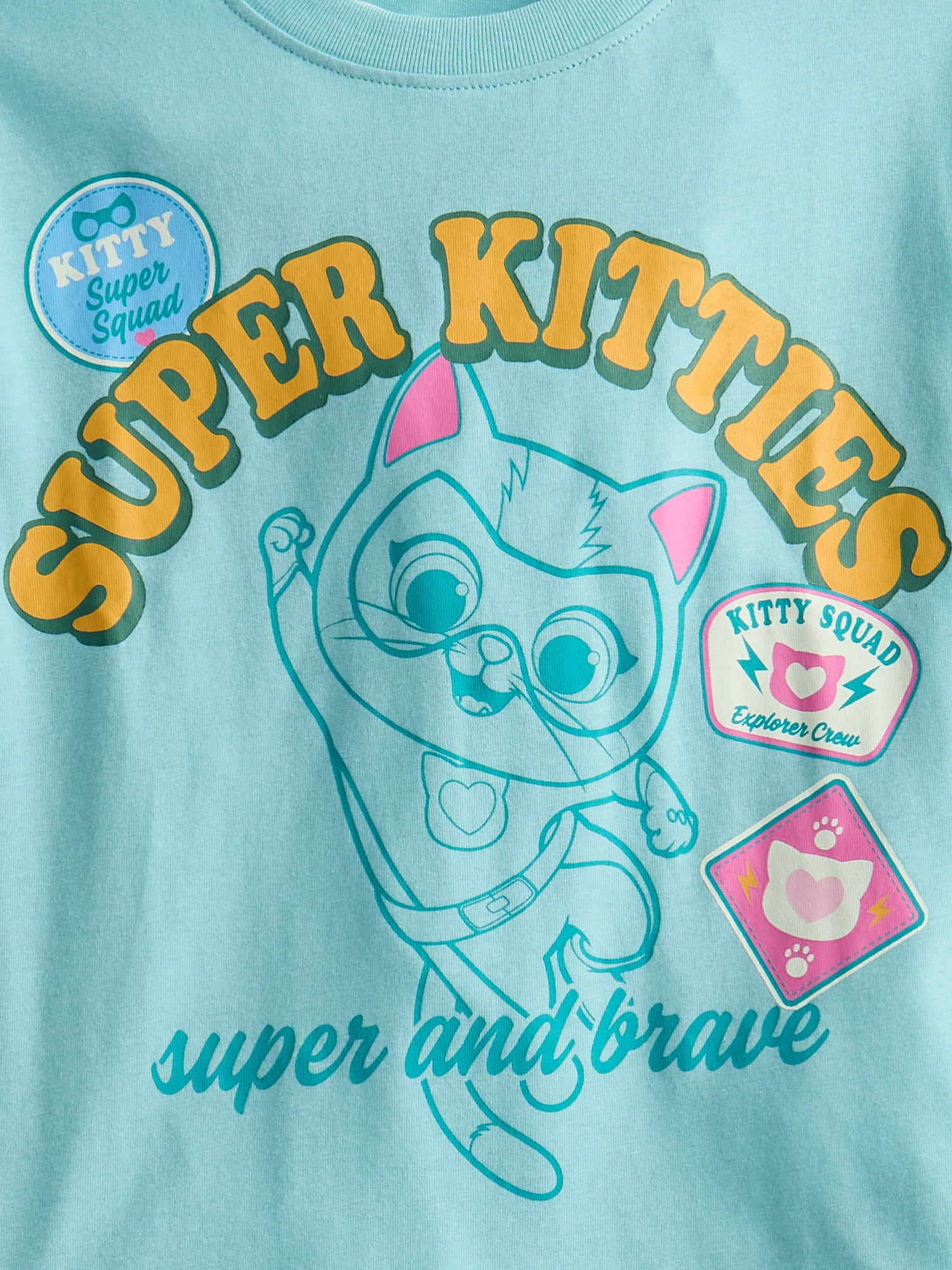 SuperKitties Toddler Girls' Graphic Tee with Short Sleeves, Sizes 12M-5T