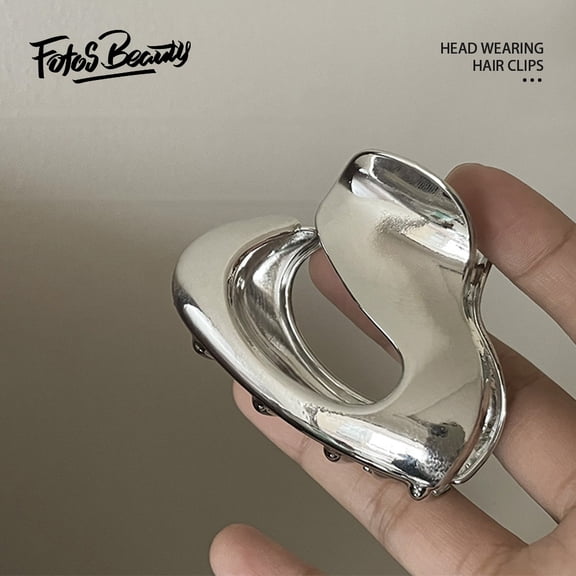 Fofosbeauty 1PC Metal Hair Clips for Women Girls, Non-slip Claw Clips, Small Claw Clips for Thin Medium Hair, Silver