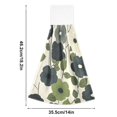 thumbnail image 6 of Yayeee Kitchen Hanging Hand Towels Set of 2 with Loop Bathroom Absorbent Tie Towel, Navy Flower, 6 of 7