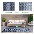 thumbnail image 2 of DEORAB Outdoor Rugs Waterproof Plastic Straw Mat 6'x9' Reversible for RV Patio Deck Beach Navy Blue & Baby Blue, 2 of 6