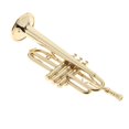 thumbnail image 3 of 1/6 Dollhouse Miniature Metal Trumpet Musical Instrument Model Home Decor, 3 of 7
