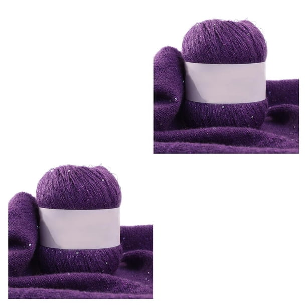 Matsuzay Hilo de tejer para mujer de 50g con brillo, bufanda tejida a mano, sombrero, boina, hilo, calcetines amigables con la piel, Type2 NO2