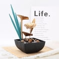 thumbnail image 3 of Table Fountain With Led Light Resin Crafts Desktop Decoration Copper Lotus Eu 220-240v, 3 of 8