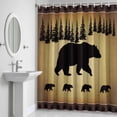 thumbnail image 5 of Vintage Animals Bear Shower Curtain for Bathroom Decor, Black Pine Forest Retro Animal Waterproof Fabric Shower Curtain, 72"x84" Set with 12 Hooks, 5 of 9