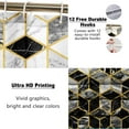 thumbnail image 3 of 4-Piece Modern Geometric Shower Curtain Sets - Waterproof 72" x 72" with 3 Non-Slip Mats & 12 Hooks - Stylish Bathroom Decor, 3 of 7