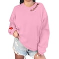 thumbnail image 4 of Mama Sweatshirts for Women Heart Long Sleeve crew neck oversized Shirts Pullover Mothers Day Tops (2XL, Pink), 4 of 7