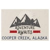 Cooper Creek Alaska Souvenir 2x3 Inch Fridge Magnet Adventure Awaits Design